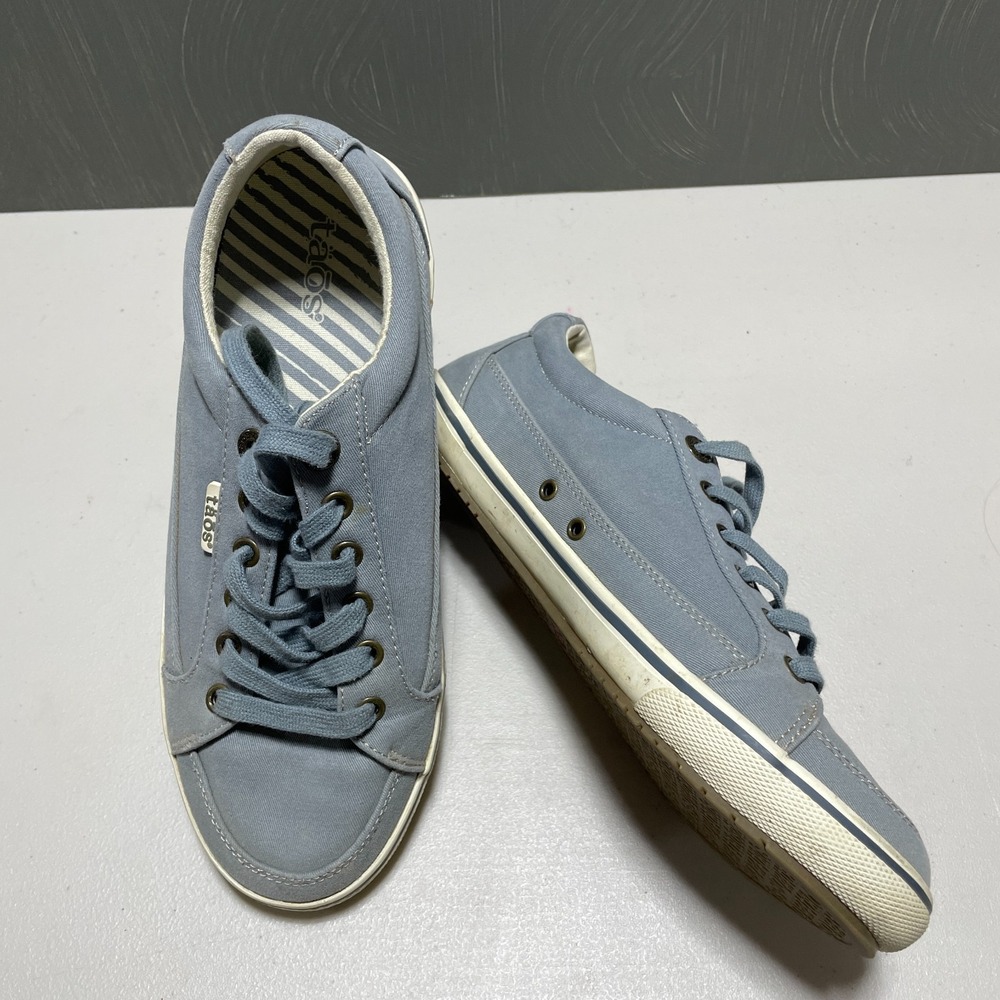 Taos 8.5 Sneaker Moc Star Canvas Greyish / Blue Distressed Finish Slight Wear